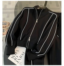 Sports Suit for Women, Autumn Fashion, Casual, Age Reducing, Western-style Zipper Sweatshirt, Wide Leg Pants Two-piece Set pants