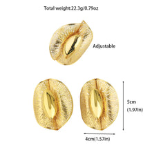 New Fashion Style Gold Plated Earrings Ring Set for Women Girls Dubai Luxury Exaggerated Design Jewelry Gift for Party Easter