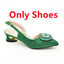 Purple Shoe and Bag Set for Party Women Shoes and Bags To Match Set Italy Elegant Rhinestone Lady Heeled Pumps Women Wedding