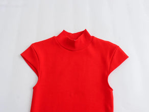 2024 Spring and Summer New Sweet and Spicy Slim Fit Waist Slimming Half Tall Collar Long Knitted Dress Straight Barrel Skirt