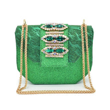 Ladies Shoe and Bag Set Latest Designers Low Heels Elegant Wedding Italian Shoes Bag Set Withn Rhinestone Green Shoe and Purse