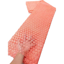 African Milk Silk Fabric With Water Soluble Lace 2025 High Quality Milk Silk Nigerian Mesh Lace Fabric For Wedding Dress