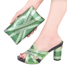 New Arrival Green Color Italian Shoes with Matching Bags Shoes and Bag Set African Sets 2024 Shoe and Bag Set for Party In Women