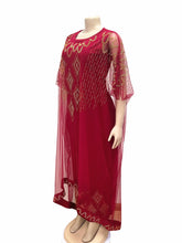 Fake Two-Piece African Dresses for Women 2025 Traditional Nigeria Mesh Hot Drill Caftan Dress Abaya Musulman Robe Femme Clothes
