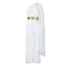 Elegant Jumpsuits & Rompers for Woman One Shoulder Flying Sleeve High Waisted Luxury Birthday Party Dinner Outfits Overalls 2024