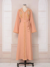 Ramadan Luxury Muslim Fashion Bat Sleeve Moroccan Turkiye Dubai Dress Middle East Arab Dress Sequins Golden Velvet Long Dress