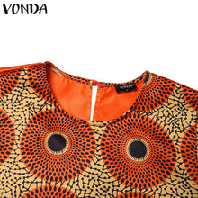 Women Party Maxi Long Dress 2024 VONDA Bohemian Sundress Summer Bat-wing Sleeve Printed Dress Casual Loose Robe Fashion Vestidos