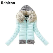 Women's Fashionable Big Fur Collar Hooded Jacket