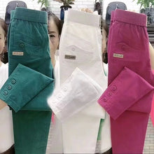 New 2024 Korean Women's pants Autumn High Waist Cotton Hemp Casual Slim High Waist Pants Female Loose Harun pants Ladies Trouser