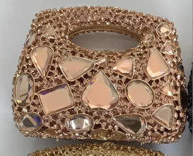 Women Gold Crystal Clutch Purse Gems Evening Bags Party Dinner Diamond Shoulder Bags Cocktail Rhinestone Handbags and Purses