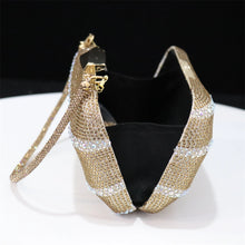 Venus Chan Shoes for Women 2023 Pointed Toe Black Heels Rhinestone Chain Party Sandals Italian Shoes and Bags Matching Set 2023