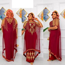 African Dresses For Women Short Sleeve Turkey Diamonds Evening Wedding Party Floor Length Dress Muslim Africa Clothes 2023