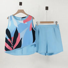 ZANZEA Casual Women 2-Pieces Sets Vacation Loose Floral Print Asymmetrical Hem Top Solid Shorts 2pcs Outfits 2025 Summer Suits