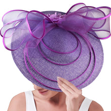Eegant Wedding Big Size Fascinator Hat Women Flower Multimodal Hair Top Clips Hat Ladies Cocktail Church Party Hairdress