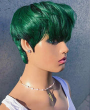Fashion Pixie Cut Dark Green Short Wigs for Women