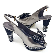 Venus Chan Open Toe Women Heels for 2024 Elegant Party Green Color Diamond Pumps Italian Shoes and Bags Matching Set