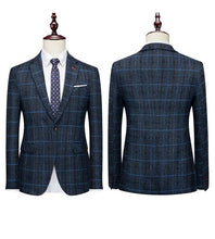 2024 Men's Suit One Button (suit + Vest + Trousers) Fashion Wedding Business Leisure Career Work Formal Three-piece Set M-5XL