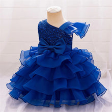 Luxury Baby Sequin Party Dress For Girl Christmas Toddler Layered Bow 1st Birthday Wedding Girl Dresses Formal Lace Baby Clothes