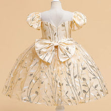 Princess Party Summer Dress For Girls Puff Sleeve Back Bow Tutu Birthday Wedding Bridesmaid Gown Flower Children Clothing Prom