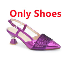 New Arrival Women Italian Shoes and Matching Bags Sets Decorated with Rhinestone Fashion Party Shoes and Bag Match for Women