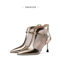 Women's High Heel Sandals Thin Heels Pointed Tip Buckle Women Ankle Boots Side Cutout Sexy Sandalias De Tacón Summer New Style