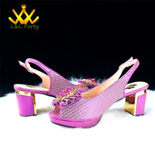 2025 Special New Arrivals Italian Women Shoes and Bag to Match in Green Color with Platform Shinning Crystal Sandal for Wedding