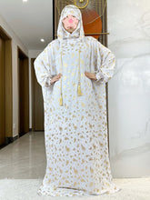 High Grade Fabric Cotton Ramadan Muslim Women's Abaya with Two-Hats Dubai Turkey Style Islamic Prayer Clothing Kaftan Dress