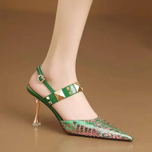 34-43 Large Elegant Baotou Sandals for Women 41 New Rear Empty High Heels 42 Small Shallow Mouth One Button Single Shoes