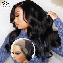 UNICE Hair 13x4 HD Lace Wigs Drawstring Cap Real Scalp Loose Wave Human Hair Wig Pre Plucked Pre Cut Pre Bleached Glueless Wig
