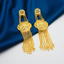 African women's long gold-plated earrings with Middle Eastern earrings