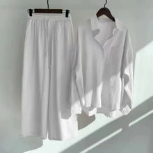 Women's Retro Cotton Linen Shirt Set High Waist Loose Pants Two Piece Suit Traditional Chinese Style Clothing Ensemble
