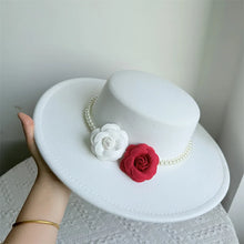 French Style Fedora Hat for Women 10CM Wide Brim Flat Top Felt Hat Winter Autumn Derby Wedding Jazz Hats