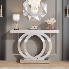 43.3-Inch (110cm)Mirrored Console Table, Modern Entryway Table with Thickened Mirror Finish Tabletop