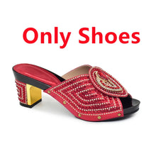 Italian Ladies Shoes and Bags To Match Set Decorated with Rhinestone Plus Size Shoes Women Heel Women Shoes and Bag Set In Italy