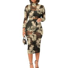 Fashion Flowers Printed Women's Sexy Mesh Gauze Mid Length Dress Three Piece Summer New Female Party Nightclub Mini Dresses 2023
