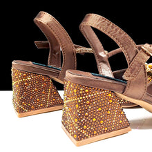 QSGFC High-end Women's Shoes with Diamond Oval Stand Bag Popular in Nigeria Women's High Heels for Special Day