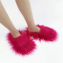 Faux Fur Slippers 2023 Women Winter Plush Warm Home Flat Slides Mongolian Wool Flip Flops Y2K Girls Furry Shoes Cute Slippers