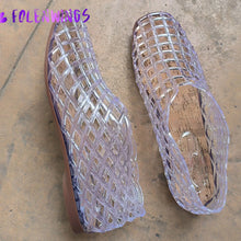 Summer Mesh Hole Flat Sandals For Women Jelly Shoes Elegant Fisherman Loafers Walking Comfy
