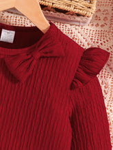 Girl's Autumn New Dress Casual Cute Red Knitted Dress Knee length Skirt Thin Breathable