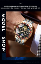 BINBOND Lurury Men's Watches Trend Fashion Original Quartz Watch for Man Flywheel Style Chronograph Waterproof Moon Phase Dress