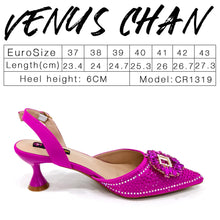 2025 Nigerian Women's Party Shoes and Bags Medium Heel Pointed Toe Elegant Party Footwear With Matching Color Handbag for Women