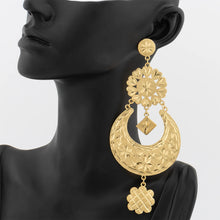 18K Gold Plated Luxury Drop Earring For Wedding African Party Banquet Jewelry Gift Dubai Big Copper Tassel Earrings Daily Wear