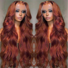 HD 13x4 Reddish Brown Lace Front Wig Colored Glueless Human Hair Wigs Brazilian Body Wave Red Brown Lace Frontal Human Hair Wigs
