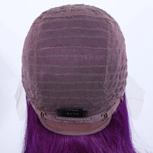 Brazilian Cosplay Purple Hair 13x5x1 T Part Transparent Lace Front Human Hair Wigs 180D  Short Straight Lace Bob Wigs Human Wigs