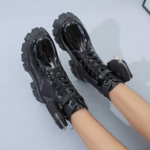 Women Motorcycle Leather Classic Punk Boots