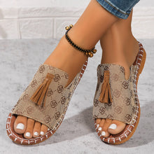 Women Slippers Summer Casual Beach Holiday Slippers New Fashion Fringe Outdoor Flat Shoes Women Open Toe Sandals Slides Women