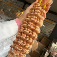 Brown Colored Human Braiding Hair 2 Bundles/Pack 100g 18 Inch Deep Wave Curly Bulk 100% Human Hair for Braiding No Weft 10A