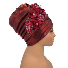 2024 New African Women's Turban Cap Nigeria Auto Gele Headtie Already Made Wedding Geles Female Head Wraps with Diamond Flower