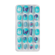 24Pcs/Set Kids Candy Flower Cute Fake Nails Detachable Full Cover False Nails Press On Nails Children Girls Nail Decoration Gift
