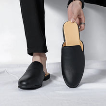 Men Half Breathable Leather Mules